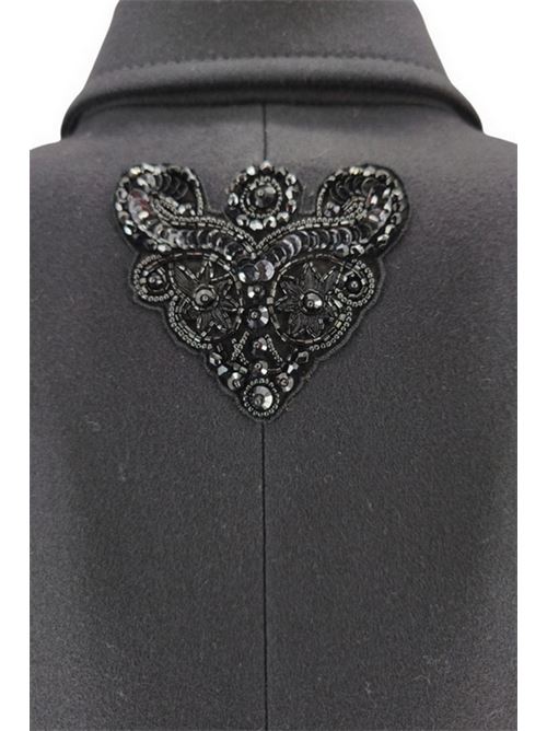 women's long black coat with embroidery Bazar deluxe | S1038-2800282